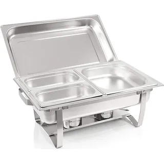 Bc-elec - F433-3-2 Speisenwärmer Buffetwärmer 1x GN1/2 + 2x GN1/4 bain marie mit Deckel, 60x37x29cm - Grau