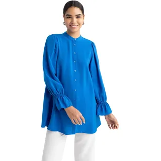 DeFacto Damen Langarm Hemdbluse Hemd mit Knöpfen für Freizeitkleidung