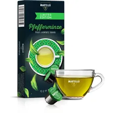 Martello Teekapseln PFEFFERMINZE - Frische, aromatische Blätter - 200 Kapseln (20 x 10), Für MARTELLO-Kapselmaschinen
