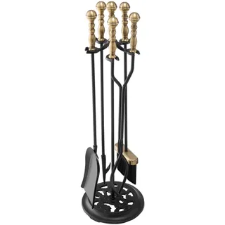 Vevor Kaminbesteck-Set 5-teilig Messing Schwarz