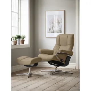 Stressless® »Mayfair« Set, Relaxsessel mit Hocker, mit Hocker, mit Cross Base, Größe S, M & L, Holzakzent Schwarz braun