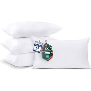 Utopia Bedding 4er Set Kissenfüllung 30 x 50 cm, Innenkissen Füllkissen Kopfkissen Sofakissen (Weiß)