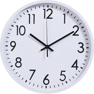 wanduhr 30cm Durchmesser PH WHITE, weißer, silberner, schwarzer Rahmenmix - Weiß, Schwarz, Silber