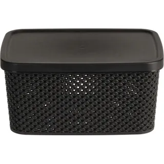 Box mit Deckel Aufbewahrungsbox Kunststoff 13L schwarz L39xB28xH15cm