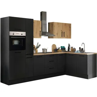 BASIC by Balculina Winkelküche L-Form 300 cm schwarz