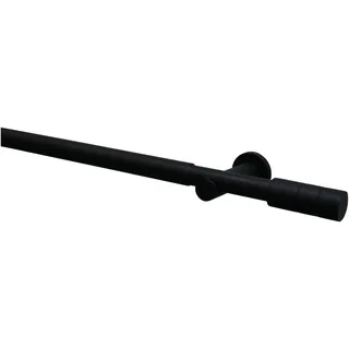 GARDINIA Vorhangstange Set Metall 1-läufig Ø 25 mm 100 cm Schwarz