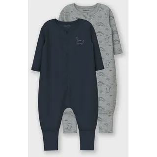 NAME IT Herren, Nbmnightsuit 2P Zip Ff Grey Dino Noos, Grey melange), 62, EU