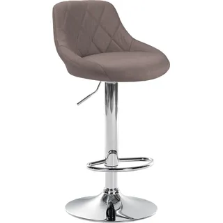 CLP Barhocker Lazio Stoff höhenverstellbar und 360 Grad drehbar,taupe chrom - Taupe, Silber