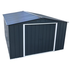 Duramax ECO 10 x 12 (11.03 m2) Metallgerätehaus, feuerverzinktes Metall gerätehaus - Geräteschuppen, verstärkte Dachkonstruktion, wartungsfreier und wetterfester Metallschuppen, Anthrazit