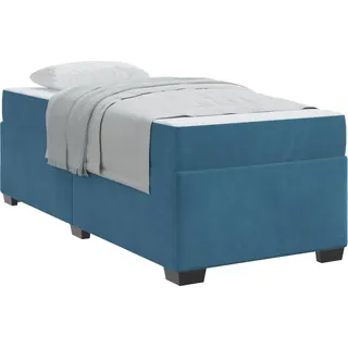 Bettrahmen mit Matratze Blau 80 x 200 cm Stoff - Blau