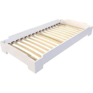 Stapelbett 80x200 - 1 Platz aus Massivholz - Weiß - Weiß