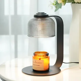 Kerzenwärmer-Lampe für Glas, Timer & Dimmer, Dekolicht für Zuhause(black)