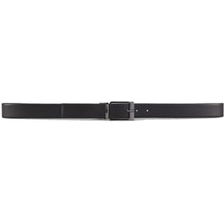 Armani Exchange Herren Leather Belt with Plaque Gürtel, Black, Einheitsgröße