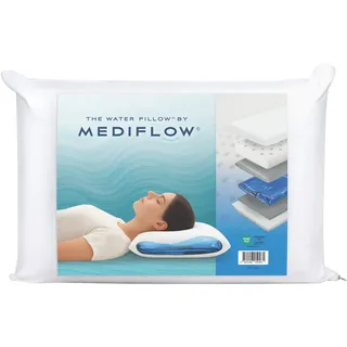 Mediflow Wasserkissen mit Memory-Schaumstoff, neu erfunden mit Wasserbasis-Technologie – Lindert klinisch erwiesen Nackenschmerzen und verbessert die Schlafqualität. (50 x 70 cm)