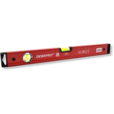 DEWEPRO® Profi Wasserwaage Aluminium - rot lackiert - Länge: 30cm 0,3m - Messtoleranz: 0,5mm/m - Aluwasserwaage Aluminiumwasserwaage