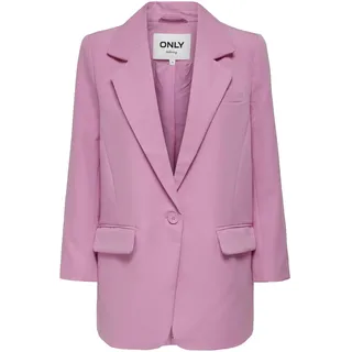 ONLY Damen Oversized Langarm Blazer | Eleganter Basic Cardigan | Business Jacke Mantel ONLLANA-Berry, Farben:Rosa, Größe:36