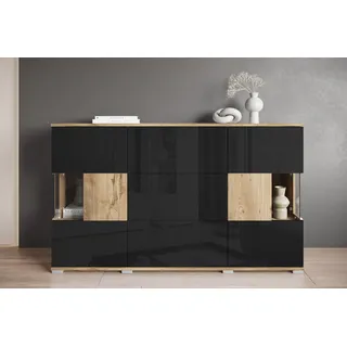 INOSIGN Sideboard »Kenia«, (1 St.), Sideboard mit 3 Schubladen, 6 Fächern, Glastüren, Breite 150 cm