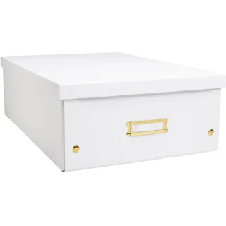 EXACOMPTA - Ref. 62458E – 1 Aufbewahrungsbox Neo Déco – aus Karton – flach verpackt – einfacher Aufbau dank Druckknöpfen – Format A3 – Maße 33 x 50 x 18 cm – Farbe Weiß