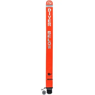 Mares Diver Marker All-in-One - Tauchparachute 180 cm, Reflektierendes Solas‐Band, Integrierte 20 m-Montrolle, Leuchtend Orange