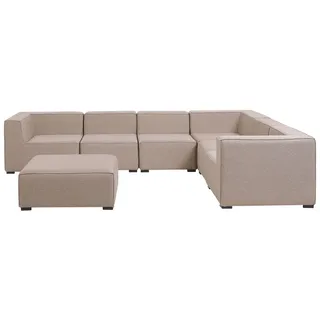 Beliani Arezzo Loungeset 7-tlg. beige/schwarz