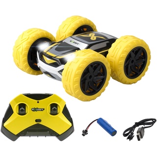 Exost Silverlit All-Terrain Ferngesteuertes Auto 360 Cross Gelb – Batterie inklusive – Fahren auf 2 Seiten bei 360° + LED-Scheinwerfer – Geschwindigkeit: 12 km/h – Spielzeug für Kinder ab 5 Jahren