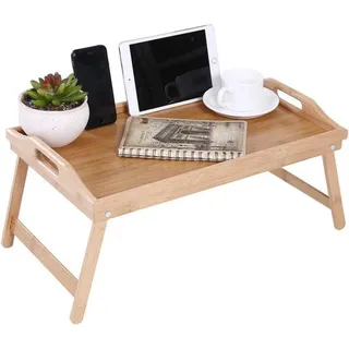Bambus Betttablett Frühstückstablett klappbare Füße Serviertablett