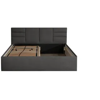 Halmon Schlafkomfort Betten Polsterbett Madera Anthrazit 180 x 200 x 40 cm Stauraum unter der Liegefläche Mit hochwertiger Matratze H2 (bis 100 kg) und Lattenrost , Textil , 180x200 cm , Schlafzimmer, Betten, Polsterbetten