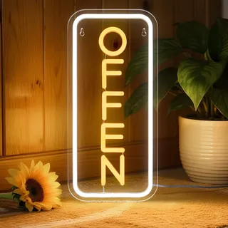 Flixyticy OFFEN Neonschild OPEN LED Neonlicht für Wanddeko | Perfekte für Modegeschäft Buchhandlung Cafeteria Supermarkt