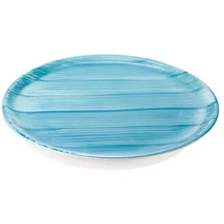 Zafferano Striche - Porzellanteller, Durchmesser 270 mm, Farbe Acquamarin, spülmaschinenfest bis 60° - Set 6-teilig