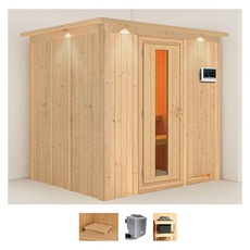 Bild von Sauna »Solida«, (Set), 9 KW-Bio-Ofen mit externer Steuerung beige