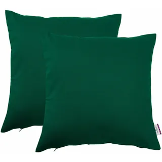 Dekokissen TOM TAILOR HOME "Dove" Gr. 1, grün (tannengrün, unifarben), B:38cm L:38cm, Baumwolle, Dekokissen_Sitzkissen_Kissenhüllen, Dekokissen, unifarben, Kissenhüllen ohne Füllung, 2er Pack