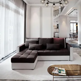 masseno Ecksofa Grau, Holz, 3-Sitzer, L-Form,L-Form, 220x140 cm, Wohnzimmer, Sofas & Couches, Wohnlandschaften, Ecksofas