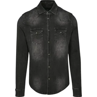 Brandit Textil Riley Denim Langarmhemd Schwarz 2XL