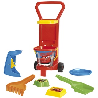 Wader 77371 - Sandspielzeug DISNEY Pixar Cars mit Caddy, Eimer, Sandmühle, Sieb, Schaufel, Rechen und 2 Sandformen, 8-teilig, bunt, ideal als Geschenk für kreatives Spielen