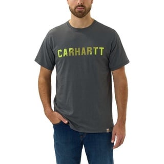 CARHARTT Force FLEX Block Logo T-Shirt - Dunkelgrau (Crh) - M