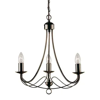 Maibaum Stahl-Messing 3 Lichter E14 Industrial-Nordic Kronleuchter