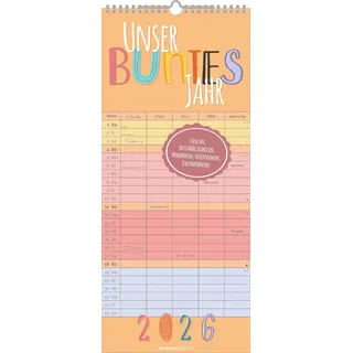 Neumann Unser buntes Jahr 2026 Familienplaner - Terminkalender - Familienkalender - 19,5x45