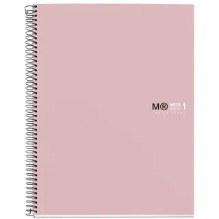 Miquelrius - Spiralblock A4, 80 Blatt einfarbig, 90 g/m2 extraopakes Papier, 5-mm-Karo, laminierter Hartkartondeckel, 4-fach gelocht, Notebook The Original, Sand