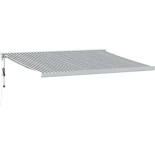 vidaXL Markise Einziehbar Anthrazit und Weiß 4x3 m Stoff und Aluminium - Grau