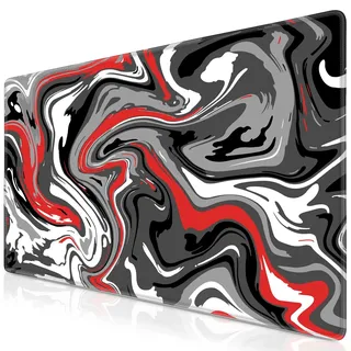 Gaming Mauspad XXL, Abetcabe Mousepad 900 x 400mm, Fluid Art Mauspad groß Vernähte Kanten WassXerdicht Anti-Rutsch für PC, Laptop Verbessert Präzision und Geschwindigkei