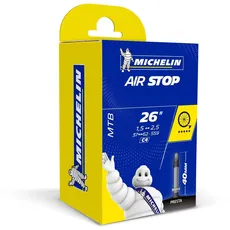 Michelin Uni Schlauch C4 Airstop Presta 40 Fahrradschlauch, schwarz, 26 Zoll, 37/62-559