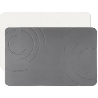 Feilifan Stein Badematte, Schnell Trocknend, 60 x 38 cm, Bogen Grau