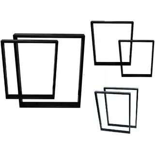 1x STÜCK Metall Tischbein 60x72 cm Tischgestell Tischfüße Handgemacht Industriedesign 7207 - Schwarz