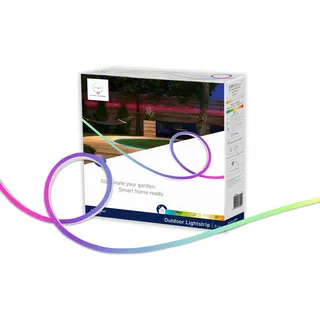tint Smarter Outdoor LED Strip Streifen, weißes & farbiges Licht RGB für indirekte Beleuchtung, ip44 für Außen, Farbwechsel, 37 W, dimmbar, Zigbee, 5m Länge, funktioniert mit Alexa...