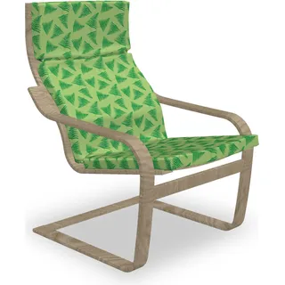 ABAKUHAUS Farn Poäng Sessel Polster, Exotischen Dschungel Pflanzen Pattern, Sitzkissen mit Stuhlkissen mit Hakenschlaufe und Reißverschluss, Grün Hellgrün - Grün