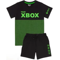 Microsoft, Jungen, Pyjama, Schlafanzug mit Shorts, Schwarz, (140)