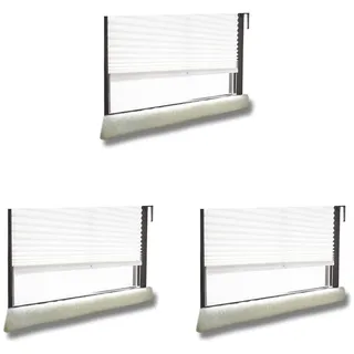 K. & N. Schurwolle 551 Schurwoll-Zugluftstopper für Fenster 120 cm, Natur (Packung mit 3)