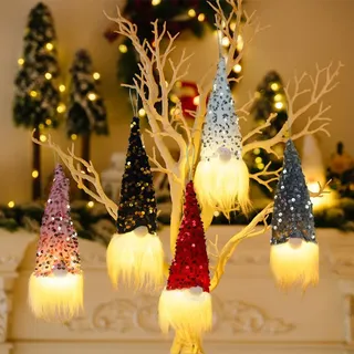 PASLFC 5 Stück Weihnachtswichtel Beleuchtet, Weihnachtswichtel Figuren, Wichtel Figuren Groß, Weihnachtsdeko Wichtel, Weihnachtsdeko Innen,Weihnachtsgeschen