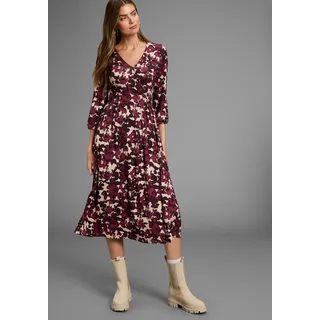 LAURA SCOTT Midikleid Blumenmuster Bordeaux 36
