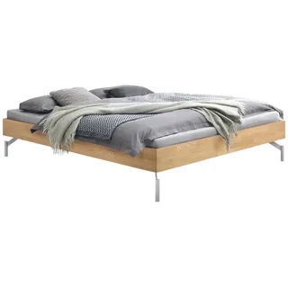 Hasena Bett , Eiche Bianco , Metall , Eiche , massiv , Höhe ca. 22 cm , 120x200 cm , in verschiedenen Holzarten erhältlich, in verschiedenen Größen erhältlich , Holzmöbel, Holzbetten, Sonstige Holzbetten